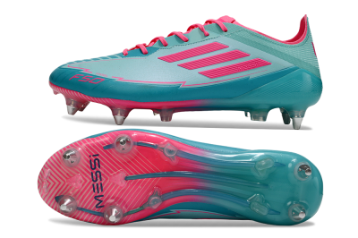 Men's Messi x Adidas F50 Elite SG Soft Ground Low-Tops Football Boots - Jade/Pink
