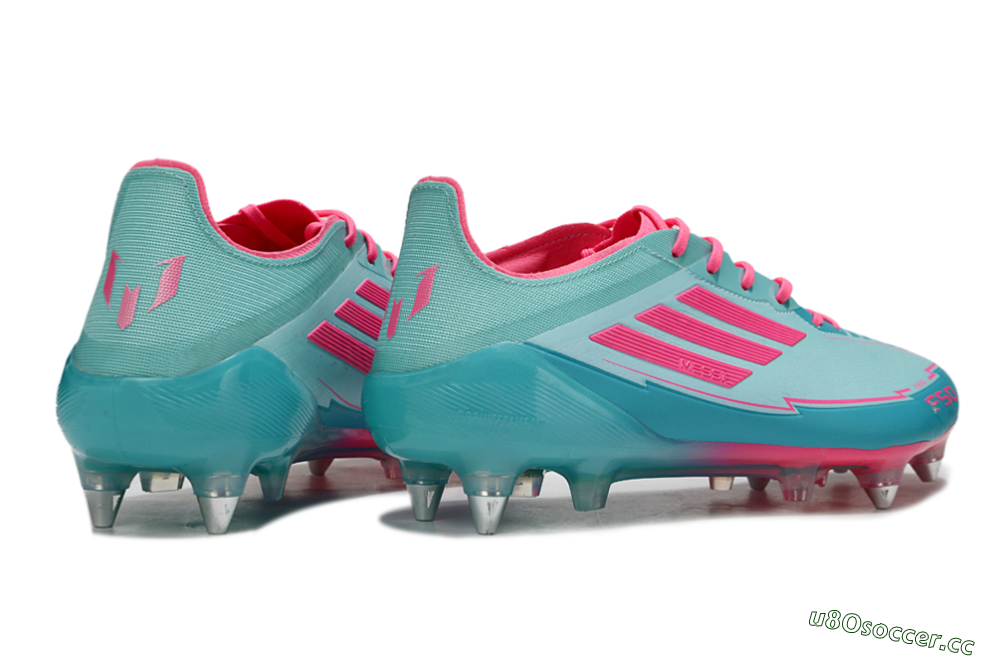 Men's Messi x Adidas F50 Elite SG Soft Ground Low-Tops Football Boots - Jade/Pink 6