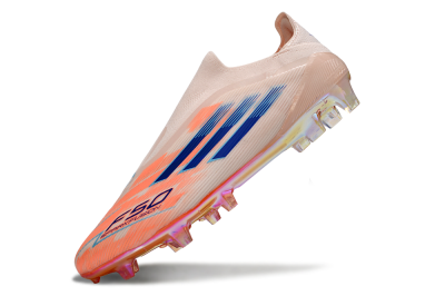 Men's Adidas F50 Elite Laceless FG Firm Ground Low-Tops Football Boots - Pink/Blue/Gold