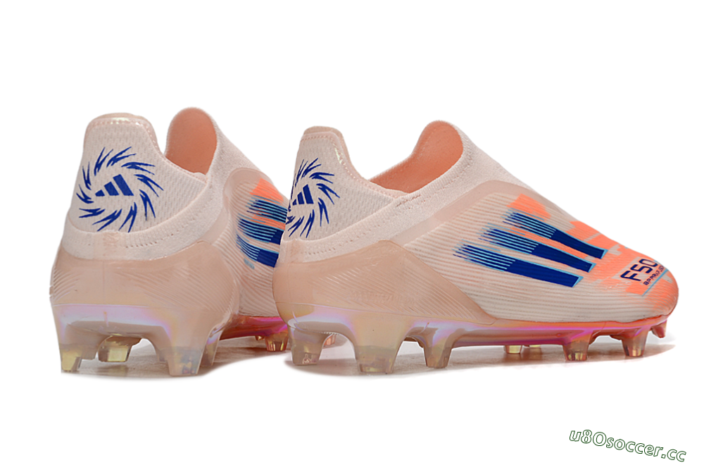 Men's Adidas F50 Elite Laceless FG Firm Ground Low-Tops Football Boots - Pink/Blue/Gold 6