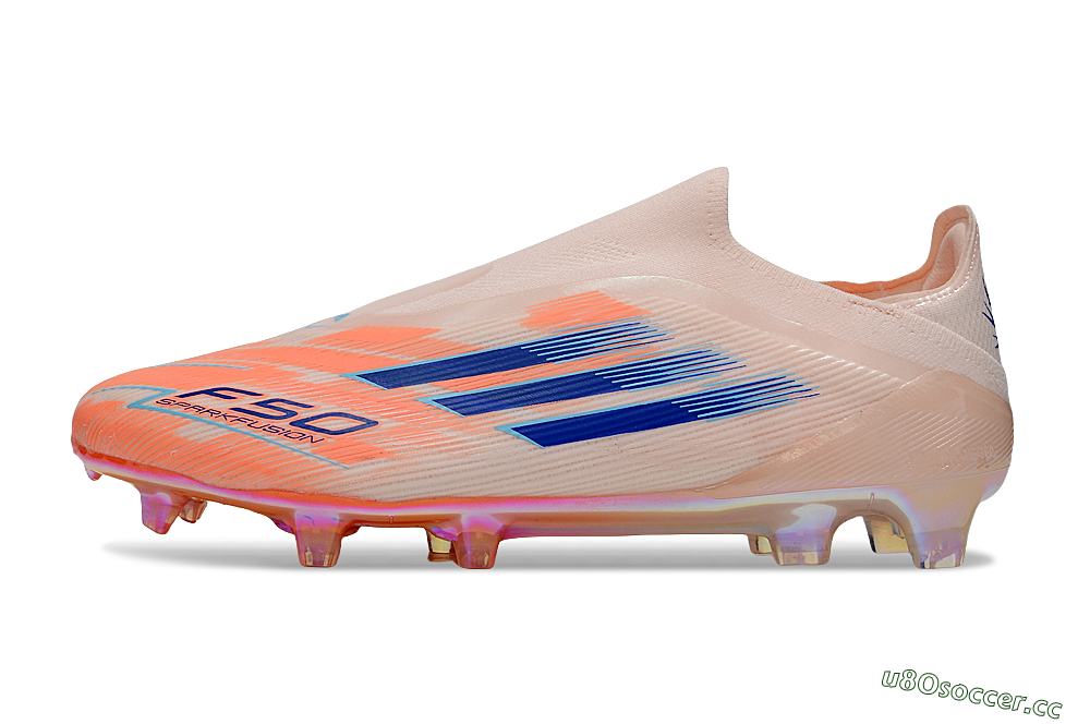 Men's Adidas F50 Elite Laceless FG Firm Ground Low-Tops Football Boots - Pink/Blue/Gold 0
