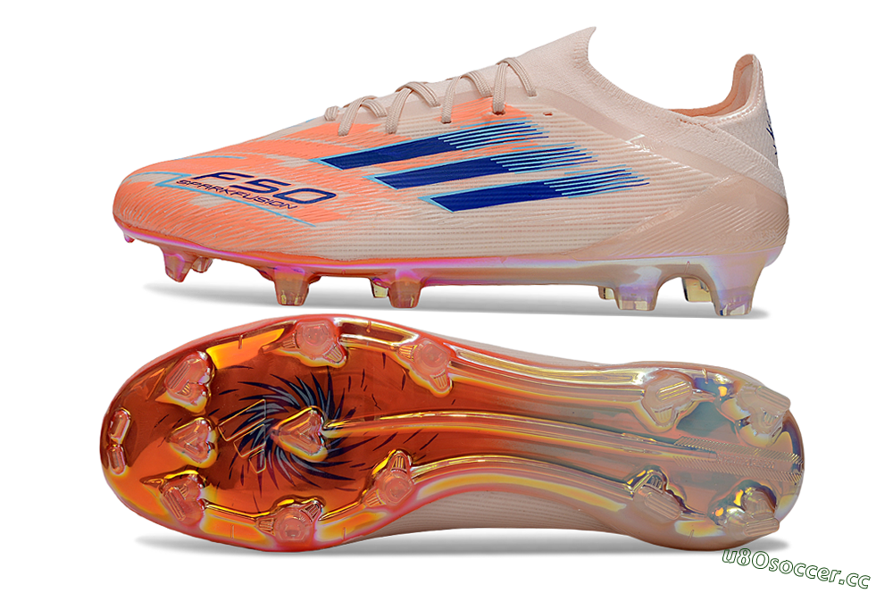 Men's Adidas F50 Elite FG Firm Ground Low-Tops Football Boots - Pink/Orange/Blue 1