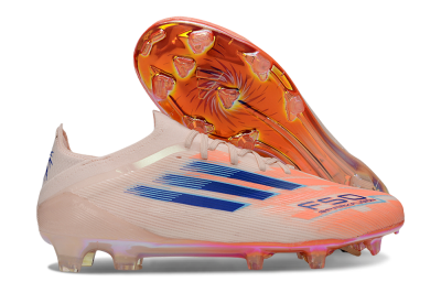 Men's Adidas F50 Elite FG Firm Ground Low-Tops Football Boots - Pink/Orange/Blue