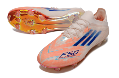 Men's Adidas F50 Elite FG Firm Ground Low-Tops Football Boots - Pink/Orange/Blue