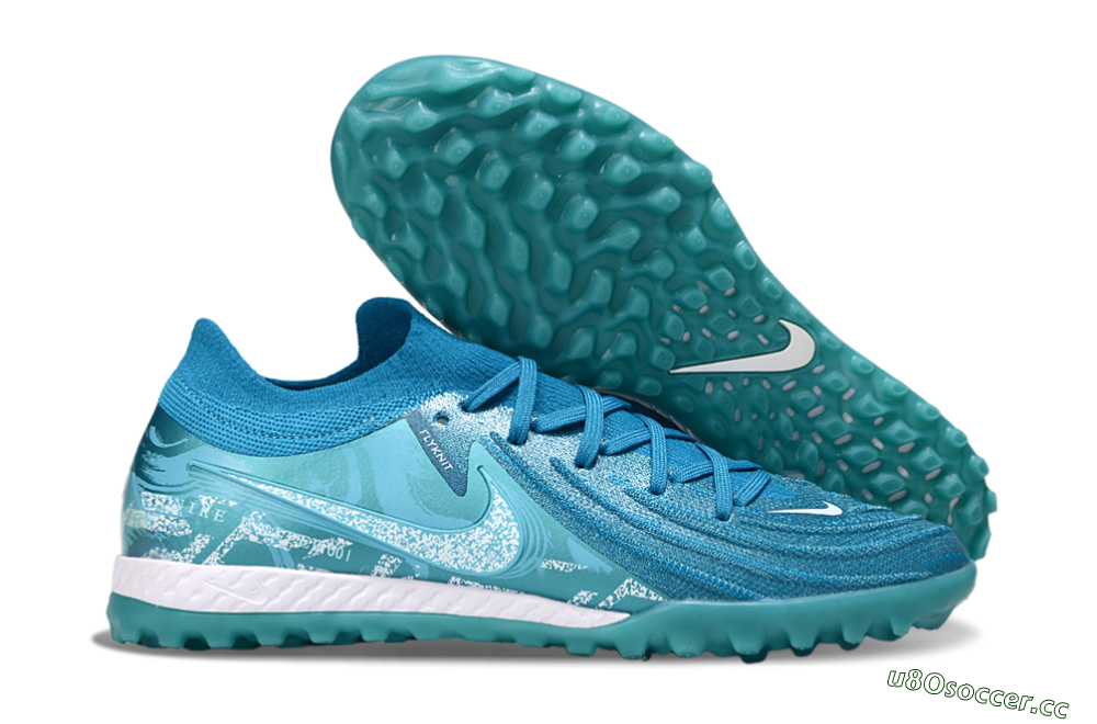 Men's Nike Phantom GX 2 Elite TF Artificial Turf Low-Tops Football Shoes - Blue/White 2