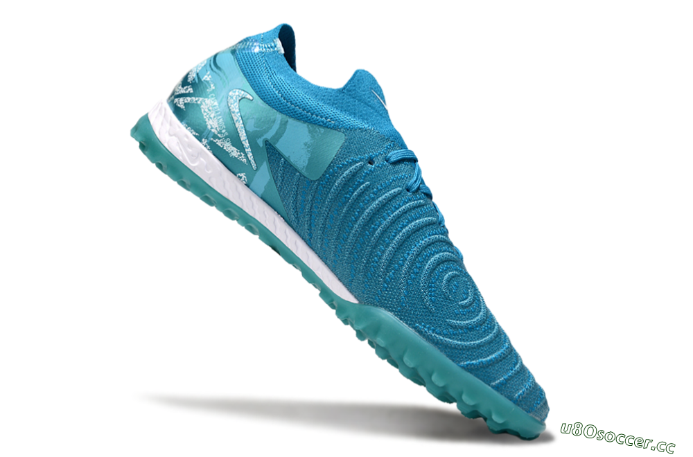 Men's Nike Phantom GX 2 Elite TF Artificial Turf Low-Tops Football Shoes - Blue/White 4