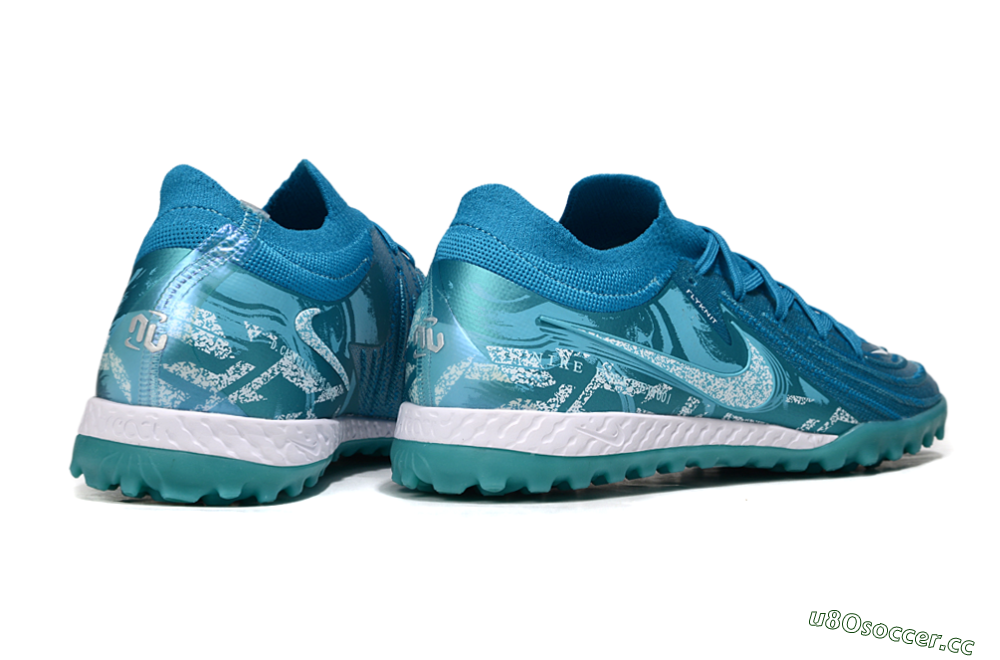 Men's Nike Phantom GX 2 Elite TF Artificial Turf Low-Tops Football Shoes - Blue/White 6