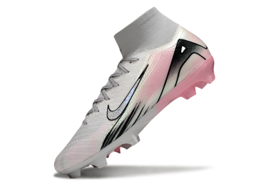 Unisex Nike Air Zoom Mercurial Superfly 10 Elite FG Firm Ground High-Tops Football Boots - White/Pink/Silver