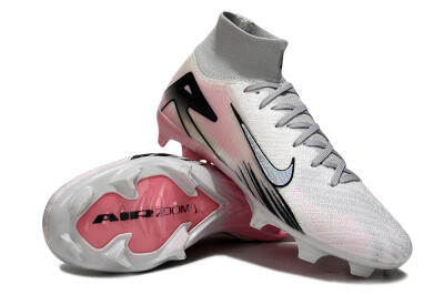 Unisex Nike Air Zoom Mercurial Superfly 10 Elite FG Firm Ground High-Tops Football Boots - White/Pink/Silver