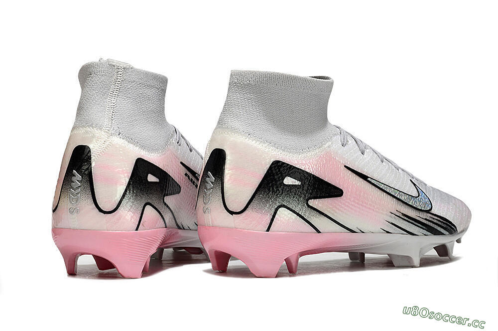 Unisex Nike Air Zoom Mercurial Superfly 10 Elite FG Firm Ground High-Tops Football Boots - White/Pink/Silver 7