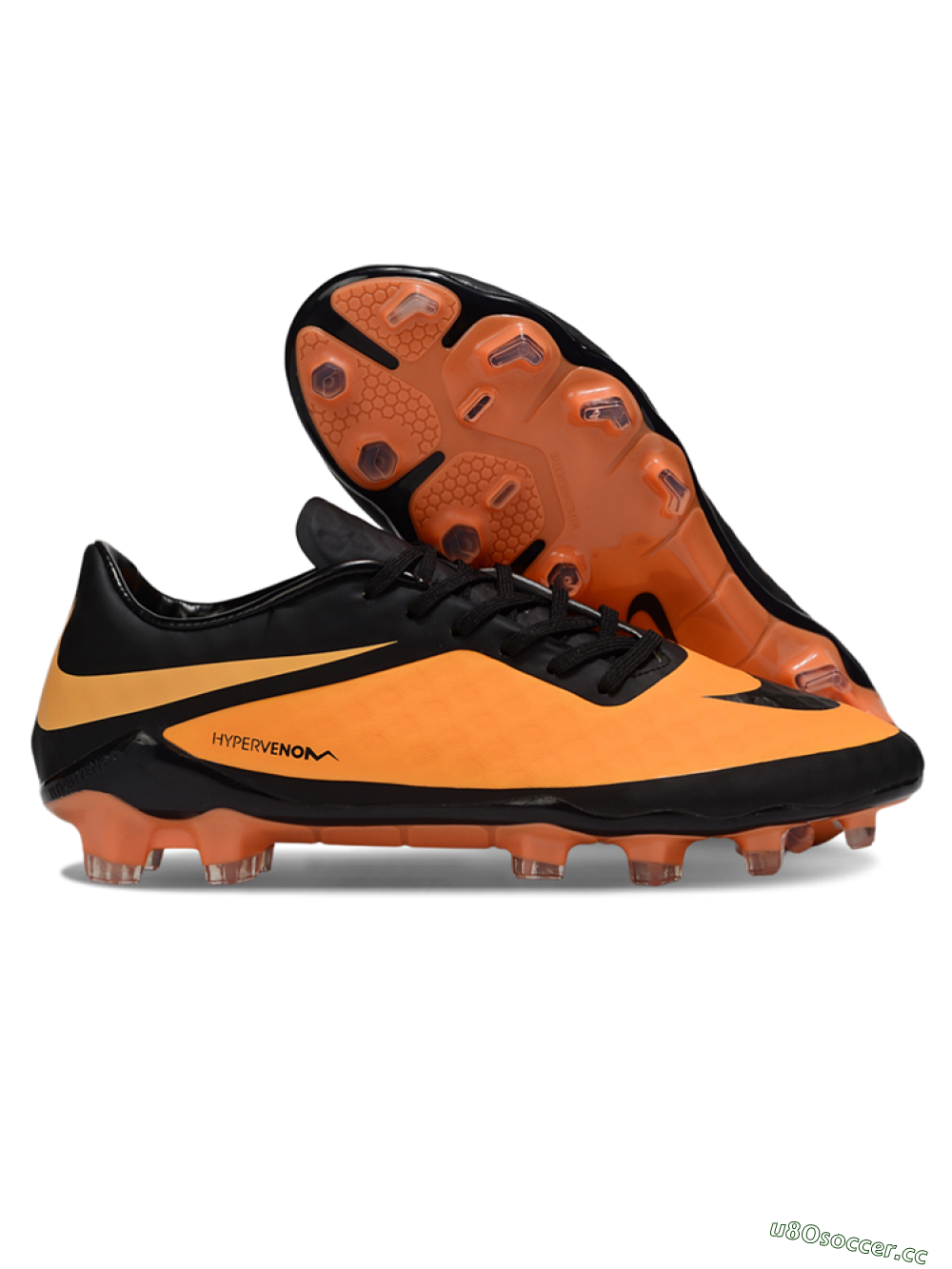 Men's Nike Hypervenom Phantom FG Firm Ground Low-Tops Football Boots - Orange/Black 2