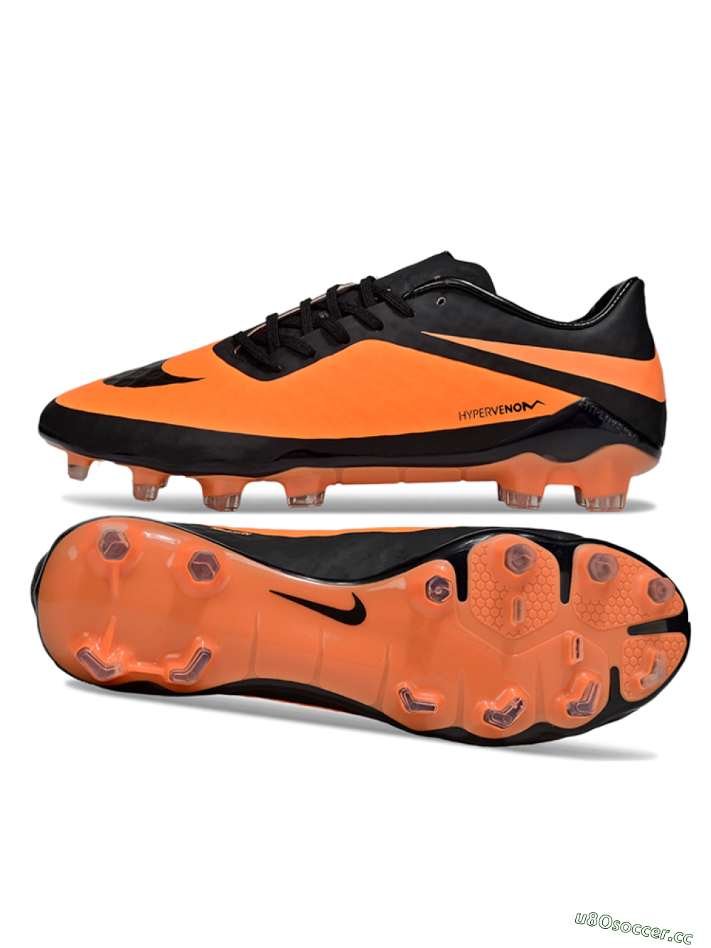 Men's Nike Hypervenom Phantom FG Firm Ground Low-Tops Football Boots - Orange/Black 1