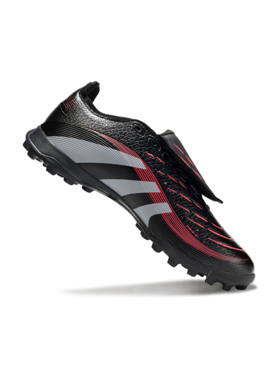 Men's Adidas Predator 25 Elite Foldover Tongue TF Artificial Turf Low-Tops Football Shoes - Black/Silver/Red
