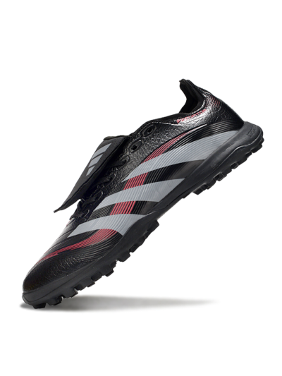 Men's Adidas Predator 25 Elite Foldover Tongue TF Artificial Turf Low-Tops Football Shoes - Black/Silver/Red