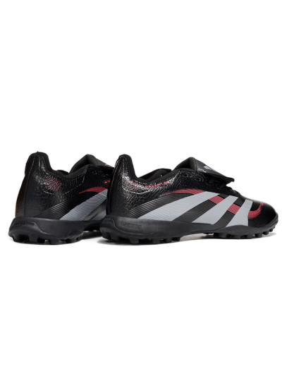 Men's Adidas Predator 25 Elite Foldover Tongue TF Artificial Turf Low-Tops Football Shoes - Black/Silver/Red