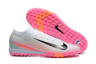 Unisex Nike Air Zoom Mercurial Vapor 16 Elite TF Artificial Turf Low-Tops Football Shoes - White/Pink/Black