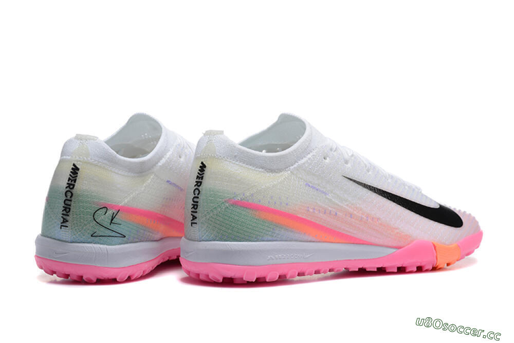 Unisex Nike Air Zoom Mercurial Vapor 16 Elite TF Artificial Turf Low-Tops Football Shoes - White/Pink/Black 9