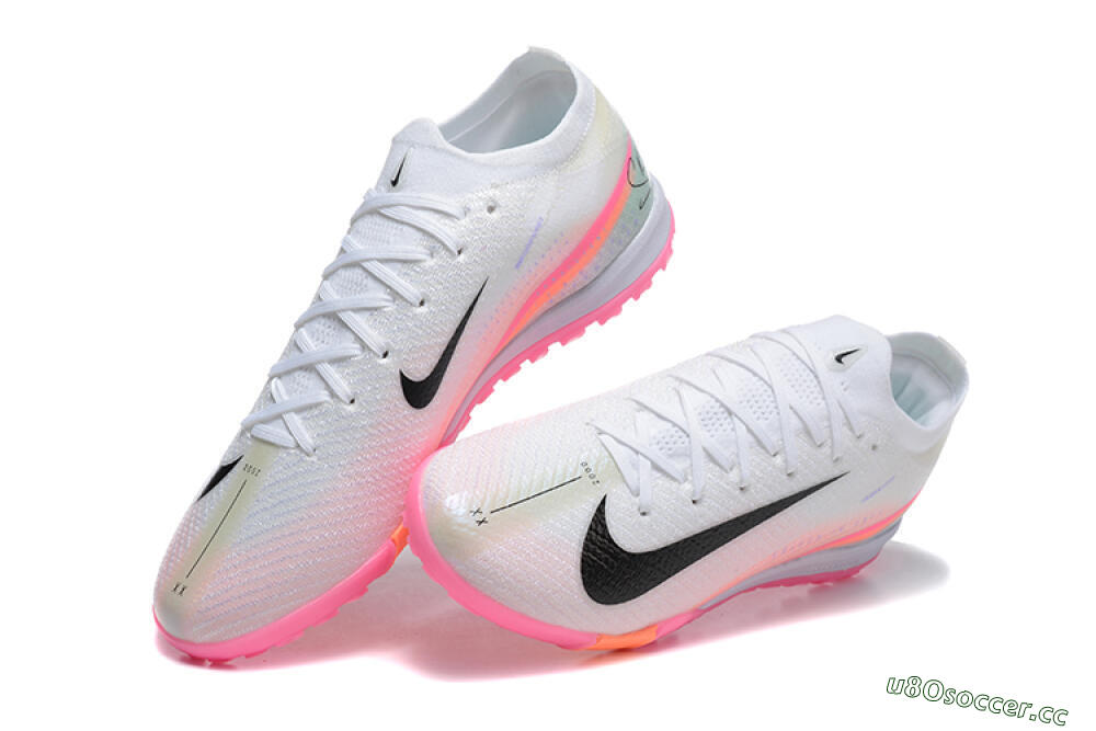 Unisex Nike Air Zoom Mercurial Vapor 16 Elite TF Artificial Turf Low-Tops Football Shoes - White/Pink/Black 6