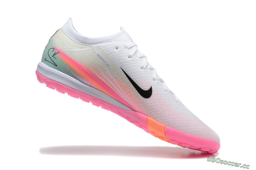 Unisex Nike Air Zoom Mercurial Vapor 16 Elite TF Artificial Turf Low-Tops Football Shoes - White/Pink/Black 7