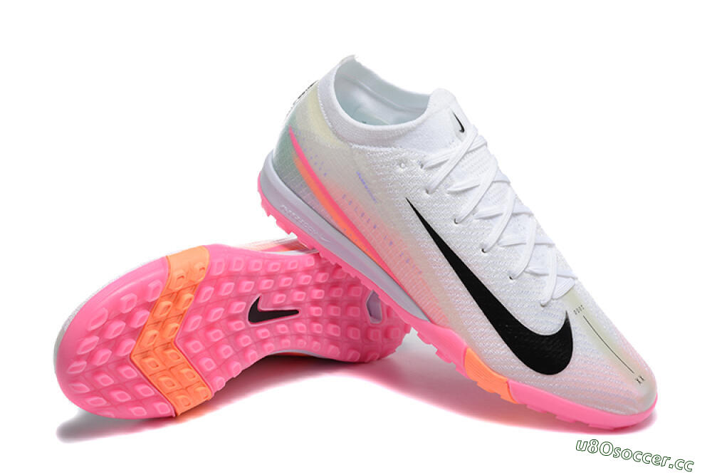Unisex Nike Air Zoom Mercurial Vapor 16 Elite TF Artificial Turf Low-Tops Football Shoes - White/Pink/Black 4