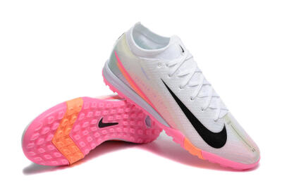 Unisex Nike Air Zoom Mercurial Vapor 16 Elite TF Artificial Turf Low-Tops Football Shoes - White/Pink/Black
