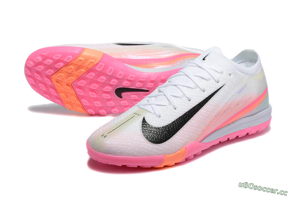 Unisex Nike Air Zoom Mercurial Vapor 16 Elite TF Artificial Turf Low-Tops Football Shoes - White/Pink/Black 3