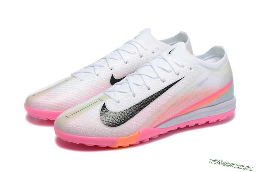 Unisex Nike Air Zoom Mercurial Vapor 16 Elite TF Artificial Turf Low-Tops Football Shoes - White/Pink/Black 5