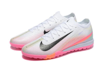 Unisex Nike Air Zoom Mercurial Vapor 16 Elite TF Artificial Turf Low-Tops Football Shoes - White/Pink/Black