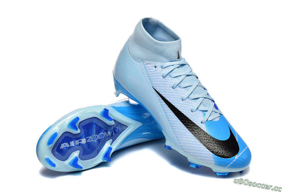 Men's Nike Air Zoom Mercurial Superfly 10 Elite FG Firm Ground High-Tops Football Boots - Jade/Blue/Black 4