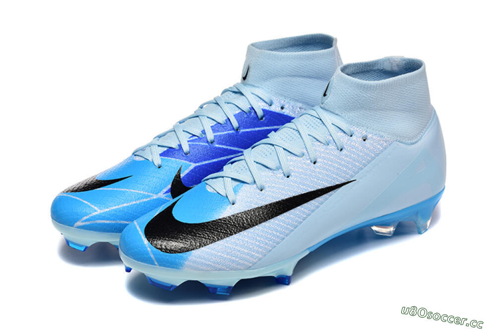 Men's Nike Air Zoom Mercurial Superfly 10 Elite FG Firm Ground High-Tops Football Boots - Jade/Blue/Black 5