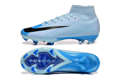 Men's Nike Air Zoom Mercurial Superfly 10 Elite FG Firm Ground High-Tops Football Boots - Jade/Blue/Black