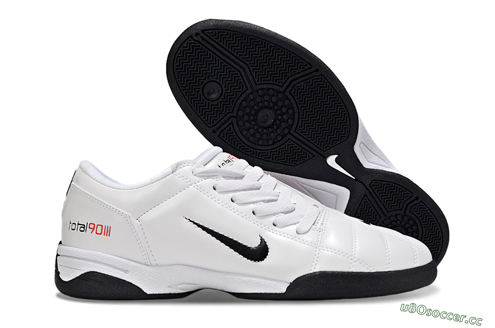 Men's Nike Total 90 III IC Indoor & Futsal Low-Tops Football Shoes - Beige/Black/White 2