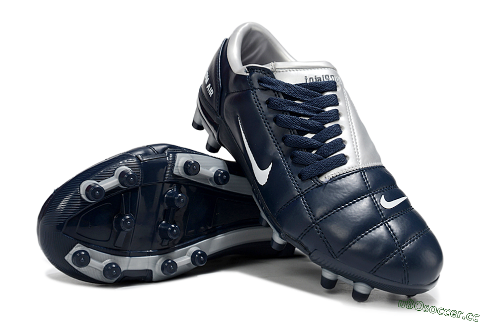 Men's Nike Air Zoom Total 90 III FG Firm Ground Low-Tops Football Boots - Blue/Silver/White 4