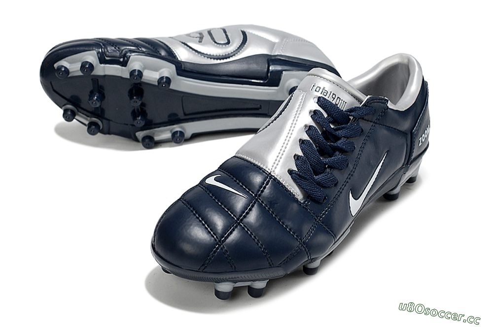 Men's Nike Air Zoom Total 90 III FG Firm Ground Low-Tops Football Boots - Blue/Silver/White 3