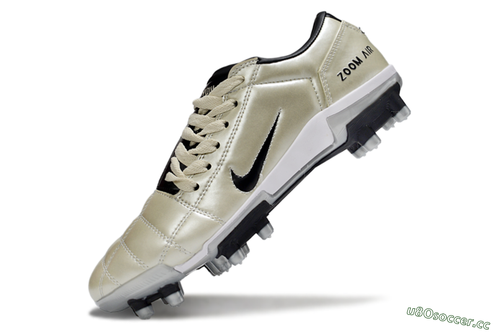 Men's Nike Air Zoom Total 90 III FG Firm Ground Low-Tops Football Boots - Beige/Black/White 6