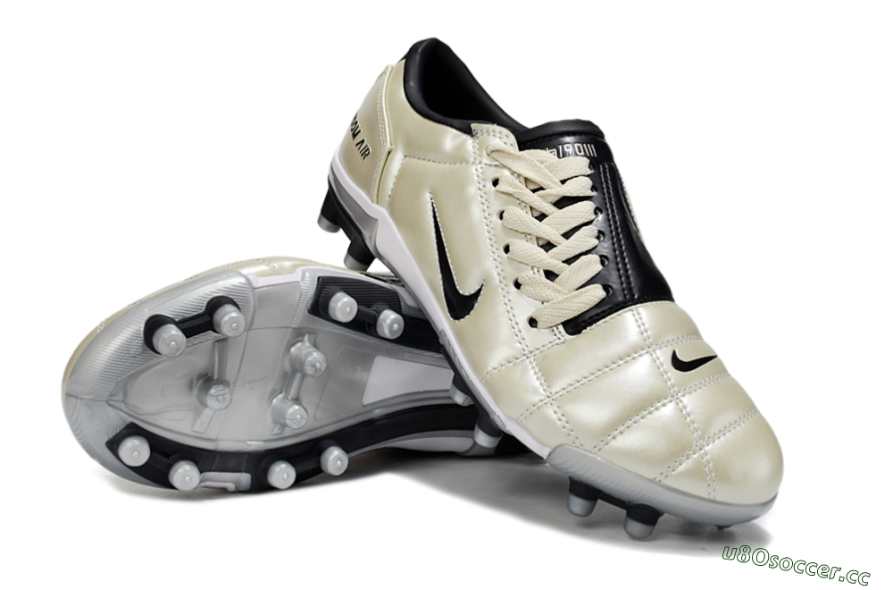 Men's Nike Air Zoom Total 90 III FG Firm Ground Low-Tops Football Boots - Beige/Black/White 4
