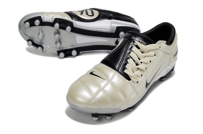 Men's Nike Air Zoom Total 90 III FG Firm Ground Low-Tops Football Boots - Beige/Black/White