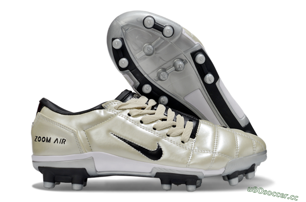 Men's Nike Air Zoom Total 90 III FG Firm Ground Low-Tops Football Boots - Beige/Black/White 2