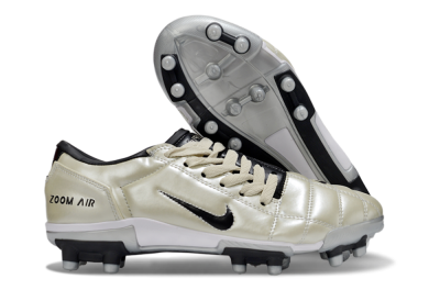 Men's Nike Air Zoom Total 90 III FG Firm Ground Low-Tops Football Boots - Beige/Black/White