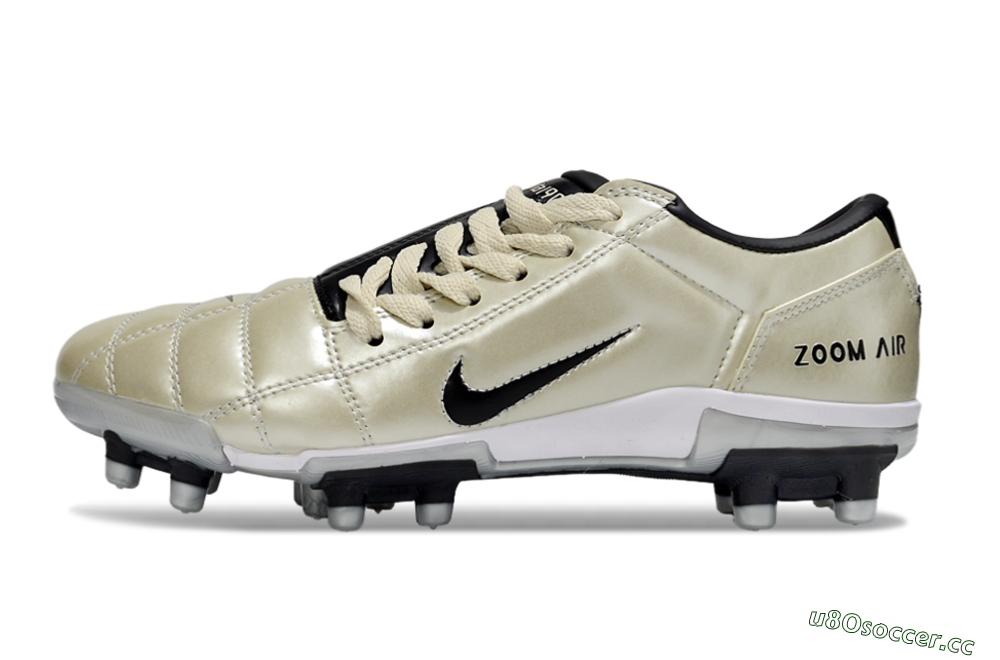 Men's Nike Air Zoom Total 90 III FG Firm Ground Low-Tops Football Boots - Beige/Black/White 0