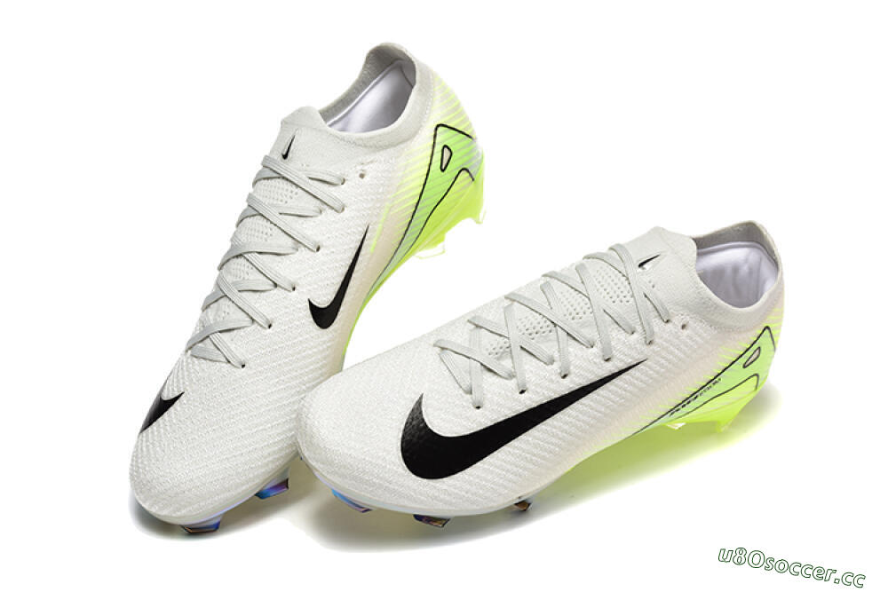 Men's Nike Air Zoom Mercurial Vapor 16 Elite FG Firm Ground Low-Tops Football Boots - White/Black/Yellow 6