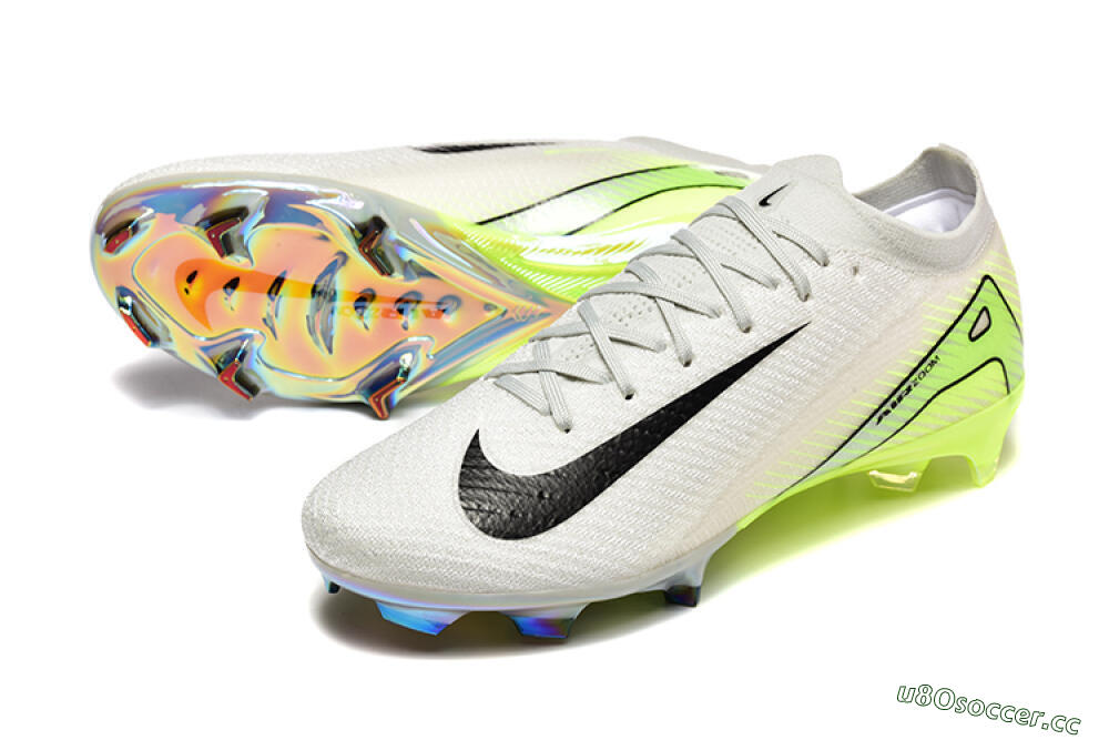 Men's Nike Air Zoom Mercurial Vapor 16 Elite FG Firm Ground Low-Tops Football Boots - White/Black/Yellow 3