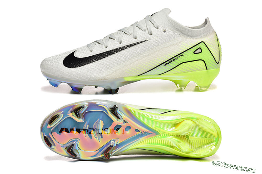 Men's Nike Air Zoom Mercurial Vapor 16 Elite FG Firm Ground Low-Tops Football Boots - White/Black/Yellow 1