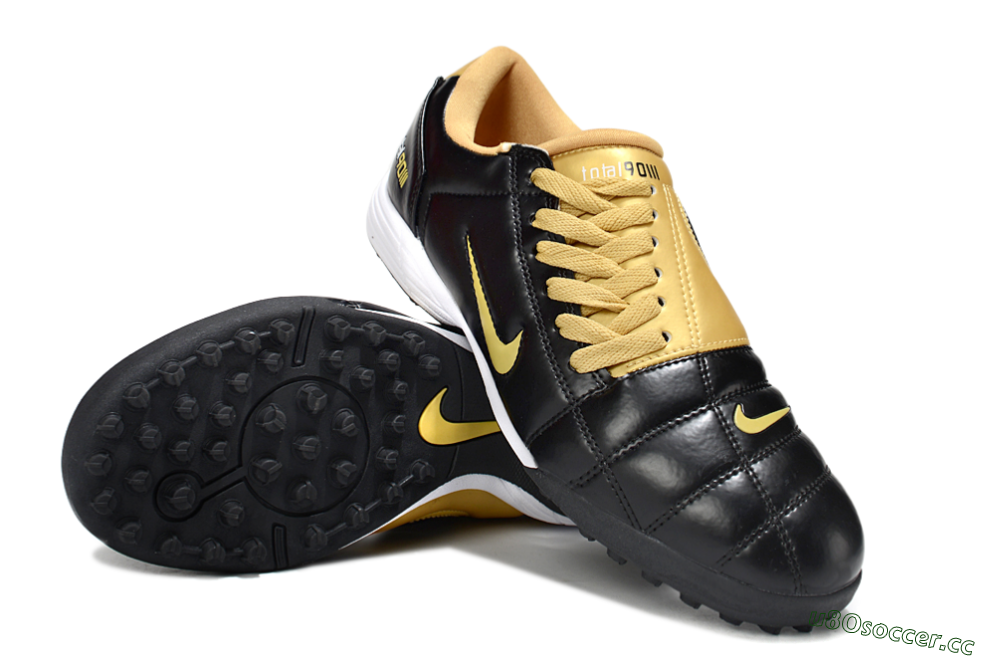 Men's Nike Total 90 III TF Artificial Turf Low-Tops Football Shoes - Black/Yellow/White 4