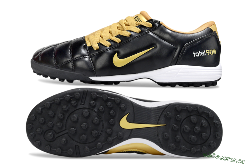 Men's Nike Total 90 III TF Artificial Turf Low-Tops Football Shoes - Black/Yellow/White 1