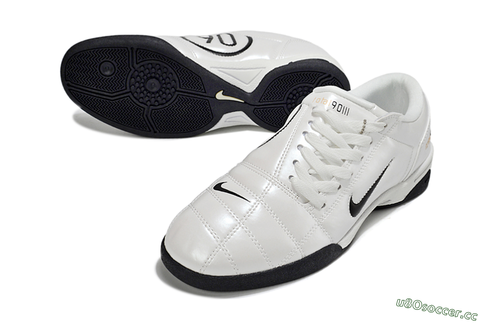 Men's Nike Total 90 III IC Indoor & Futsal Low-Tops Football Shoes - Beige/Black/White 3