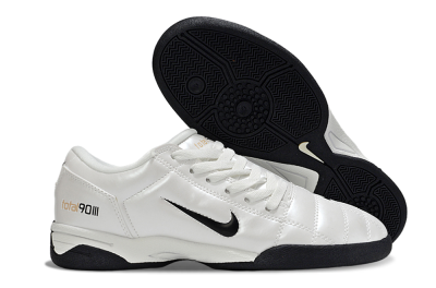 Men's Nike Total 90 III IC Indoor & Futsal Low-Tops Football Shoes - Beige/Black/White