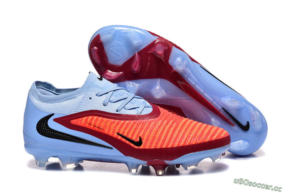 Men's Nike Phantom 6 Low Elite FG Firm Ground Low-Tops Football Boots - Blue/Red/Black 2