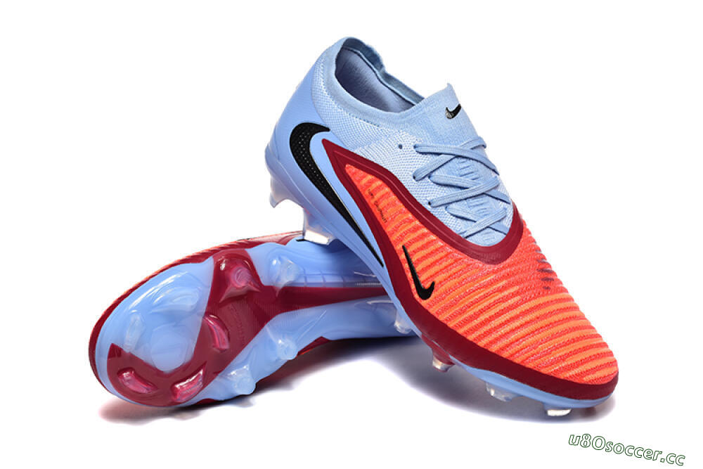Men's Nike Phantom 6 Low Elite FG Firm Ground Low-Tops Football Boots - Blue/Red/Black 4
