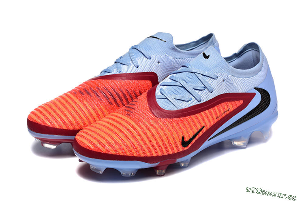 Men's Nike Phantom 6 Low Elite FG Firm Ground Low-Tops Football Boots - Blue/Red/Black 5